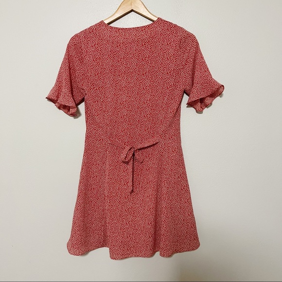 Lulus Castana Rust Red Print Button-Up Dress Sz S - Picture 8 of 9
